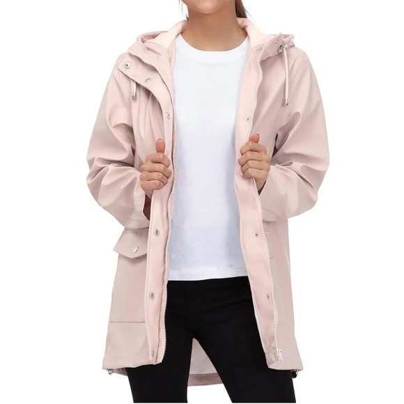 Rain Jacket | Waterproof | Hooded | Coral Peach | Rokka&Rolla | EUC - Picture 2 of 13